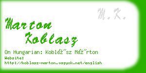 marton koblasz business card